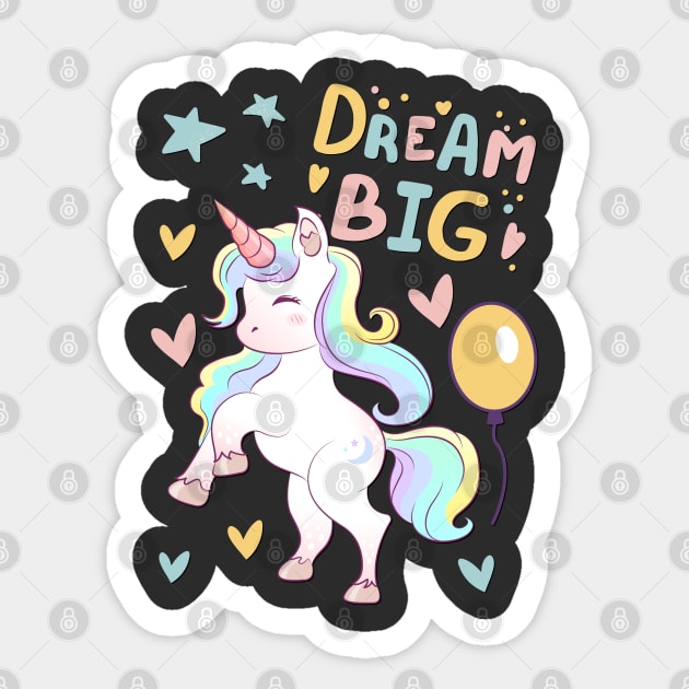 Unicorn Dream big Cute baby outfit great for kids toddlers baby shower Sticker by BoogieCreates